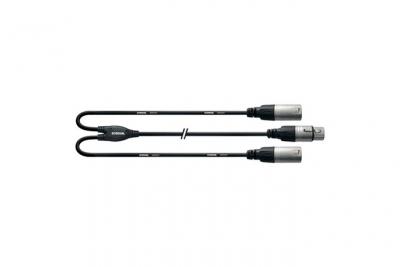 CORDIAL CFY0.3FMM - C&acirc;ble bretelle XLR femelle - 2 XLR m&acirc;les 30 cm
