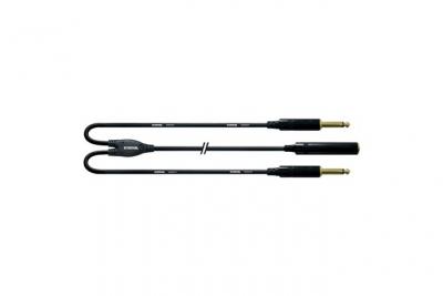 CORDIAL CFY0.3GPP - C&acirc;ble bretelle jack femelle - 2 jacks m&acirc;les mono 30 cm