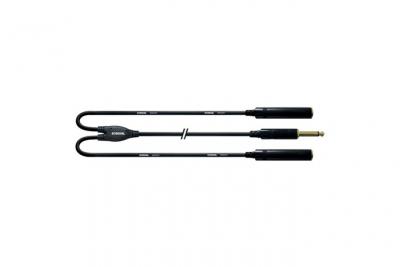 CORDIAL  C&acirc;ble Y bretelle jack mono m&acirc;le/2 jack mono femelles 30 cm