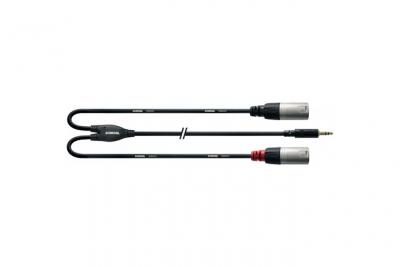 CORDIAL  C&acirc;ble Y bretelle minijack st&eacute;r&eacute;o/2 XLR m&acirc;le 3 m