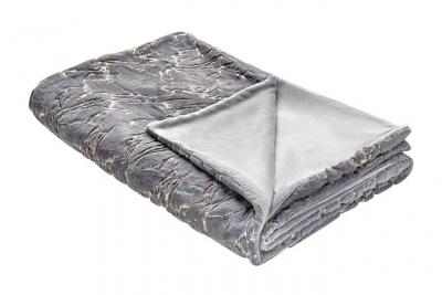 BELIANI Couvre-lit en peluche avec un motif marbr&eacute;