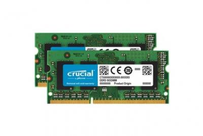MICRON TECHNOLOGY Crucial technology 16gb kit 8gbx2 ddr3l 1866 mt cl13 sodimm 204pin 1.35v for mac noir