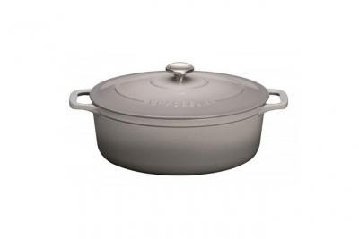 CHASSEUR Cocotte ovale 29 cm  gris - Invicta - Gris - Fonte &eacute;maill&eacute;e