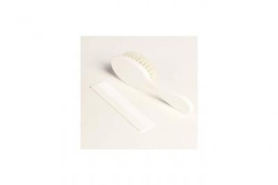DBB REMOND  Brosse et Peigne pour B&eacute;b&eacute; Brosse &agrave; poils en Soie Naturelle Coloris Blanc 
