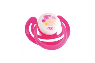 DBB REMOND Pack de 2 sucettes physiologique 1er age silicone fleurs rose translucide 