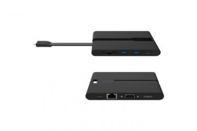 DLH ENERGY  DY-TU3490B - station d'accueil - USB-C - VGA, HDMI - 1GbE
