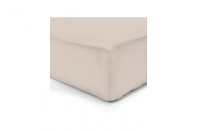 VISION  Drap housse 100% coton - 200x200 cm - Mastic