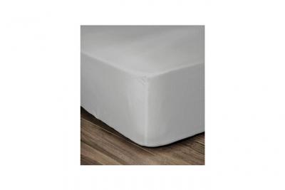 LOVELY HOME  Drap Housse 100% coton 90x190x25 cm gris clair (Lot de 2)