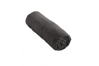 GENERIQUE Drap housse double gaze de coton gris anthracite 160x200 cm