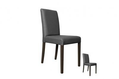 Duo de chaises simili cuir gris - sonia - l 49 x l 44 x h 90 cm - neuf