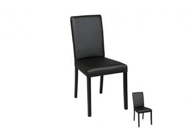 Duo de chaises PU Noir - SONIA - L 49 x l 44 x H 90 cm