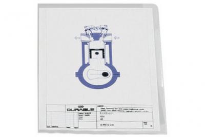 DURABLE  Pochettes-coin, A4, en PP, 0,12 mm, transparent