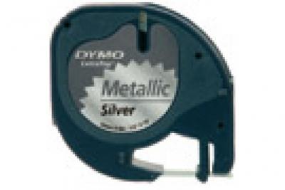 DYMO LetraTAG - Argent - Rouleau (1,2 cm x 4 m) 1 cassette(s) ruban - pour LetraTag LT-100H, LT-100T, QX50, XR 