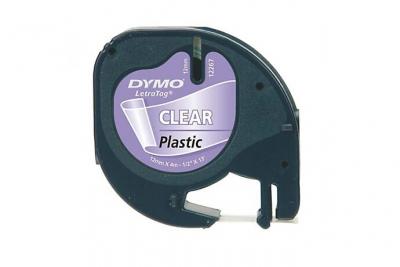  DYMO Lot de 3 Cassettes Ruban LetraTag Polyester 12 mm x 4 m Noir sur Transparent