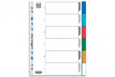 ELBA  - 1 x intercalaires plastiques, neutres, en couleur, a4, 8 positions 100205084 