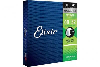 ELIXIR  Optiweb 19007 - Jeu De Cordes Super Light Guitare &Eacute;lectrique 7 Cordes - 09/52