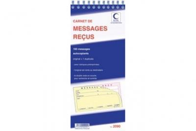 ELVE Carnet Lebon & Vernay message recu autocopiant - 160 messages