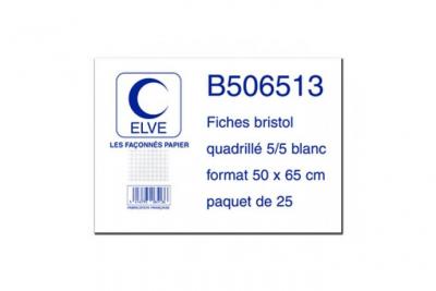 ELVE  b506513 25 fiches bristol 190 g blanc 