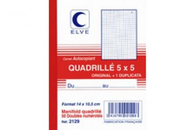  CARNET AUTOCOPIANT QUAD.5/5 210X140 50/3+0 (par 10)