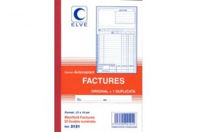 ELVE  Lot de 3 Manifolds FACTURES 210 x 140 mm 50 feuillets Tripli