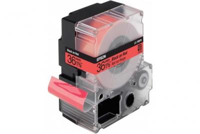 EPSON  LC-7RBP9 - Couleur Pastel - Noir sur Rouge - 36mmx9m - LW-900P