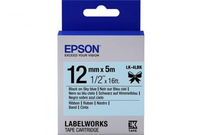 EPSON  tape lk-4lbk ribbon blk-/skb black/sky blue 12mm (5m) noir