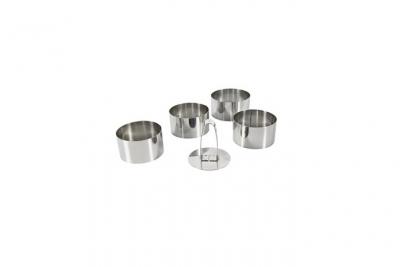 EQUINOX  lot de 4 emportes pieces + 1 poussoir 8 cm gris