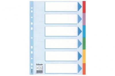 ESSELTE  Intercalaires en carton, unis, A4, 10 touches - Lot de 10