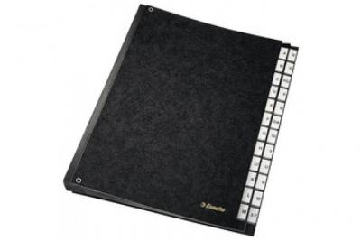 LEITZ  629997- classeur &agrave; soufflet a-z 24 compartiments couverture rigide noir