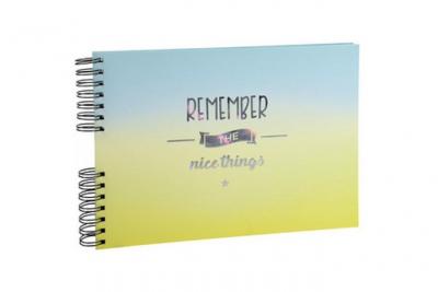 EXACOMPTA  Album Photos &Agrave; Spirales 50 Pages Noires-Photos De Classe Candy Blue - 32x22cm