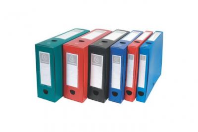 EXACOMPTA Lot de 10 Bo&icirc;te &agrave; archives polypro &agrave; pression, dos de 60, coloris bleu