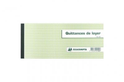 EXACOMPTA Carnet  &agrave; souche 13,5x18,5cm Quittances de loyer 50 feuillets