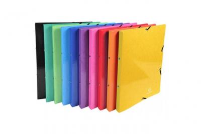 EXACOMPTA  Classeur &agrave; &eacute;lastiques 4 anneaux 15mm Iderama - A4 - Couleurs assorties - Lot de 20