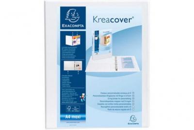 EXACOMPTA Classeur 4 Anneaux A4 Maxi Kreacover Diam&egrave;tre Anneaux 50 Mm - Blanc