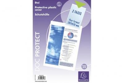 EXACOMPTA  Sachet de 10 &eacute;tuis 2 faces en PVC 30/100e, format A3