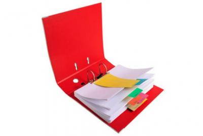 EXACOMPTA  Intercalaires trap&egrave;ze 180 g/m&sup2;, perforation 2 trous - Jaune