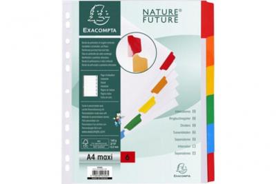 EXACOMPTA  Intercalaires carte blanche 160g - 6 positions - A4+ - Blanc