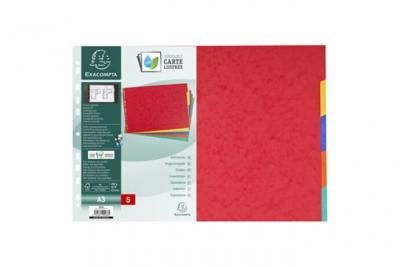 EXACOMPTA Intercalaires A3 - 5 Positions - Carte Lustr&eacute;e 400g - 