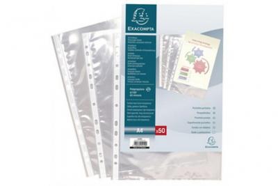 EXACOMPTA Sachet De 50 Pochettes Perfor&eacute;es Polypropyl&egrave;ne Lisse 6x100e - A4