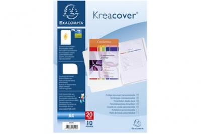 EXACOMPTA Porte-Vues  20 vues Polypropyl&egrave;ne 0,8mm Krea Cover Blanc