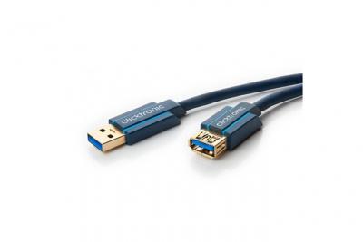 Rallonge USB 3.0 Clicktronic - 1,8 m - Bleu