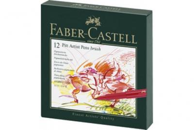 FABER CASTELL Studio box 48 PITT artist pen, coffret en simili cuir - Beaux arts