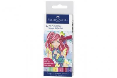 FABER CASTELL Set de 6 Feutres Faber-Castell Pitt Artist Pens Manga Sh&ocirc;jo