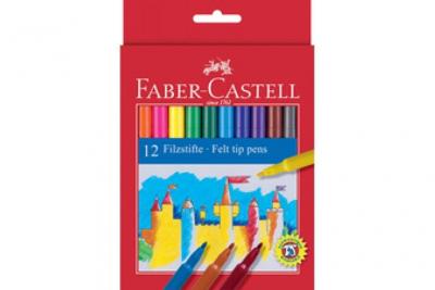 FABER CASTELL  Feutres Scolaire Pointe Robuste Capuchon Ventile Lavable &Eacute;tui de 24 feutres