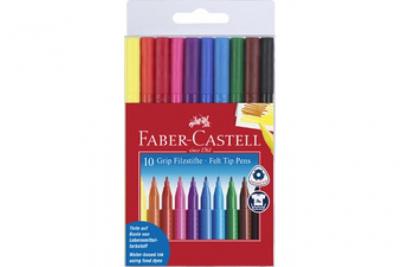 FABER CASTELL FABER-CASTELL Stylo feutre GRIP COLOUR MARKER, &eacute;tui de 10 - Lot de 5