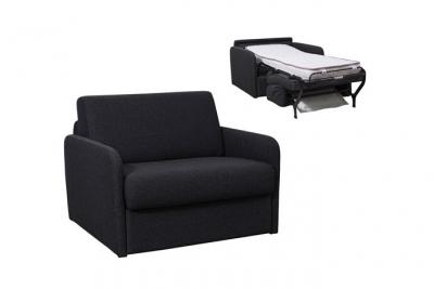 VENTE UNIQUE Fauteuil convertible express en tissu NADOA - Couchage 100 cm - Gris fonc&eacute;