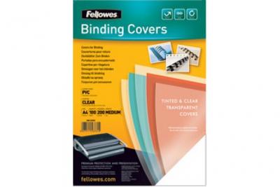 FELLOWES Pack de 100 Couvertures de reliure en PVC 180 micronsTransparent