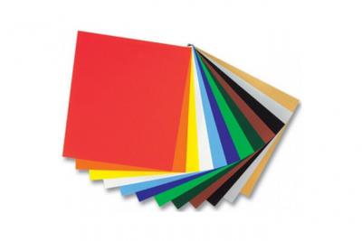 FOLIA Feuilles liss&eacute; gomm&eacute;, format 23x25cm - Pochette de 12