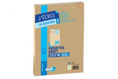 GPV  Paquet De 10 Pochettes Kraft Auto-Adh&eacute;sif 90g Format 162x229 C5