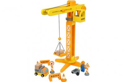 SMALLFOOT Small Foot by Legler - Jouet en bois Grue accessoires de chantier